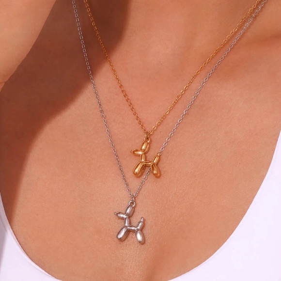 *NEW* Balloon Dog Stainless Steel Necklace (SILVER) - Picture 2 of 6
